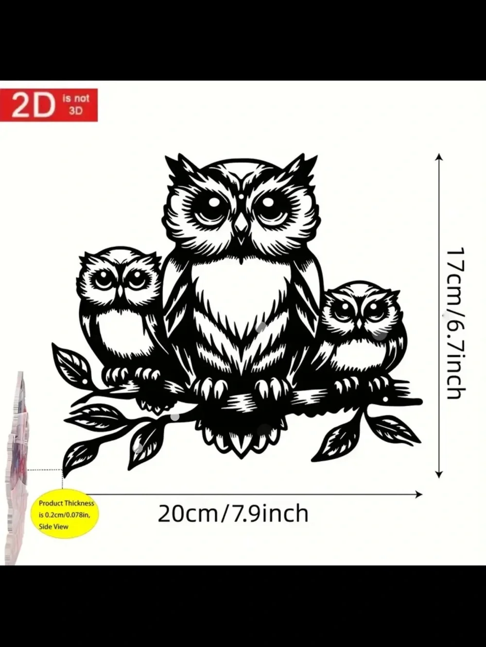 Black Owl Family Wall Décor - Brand: